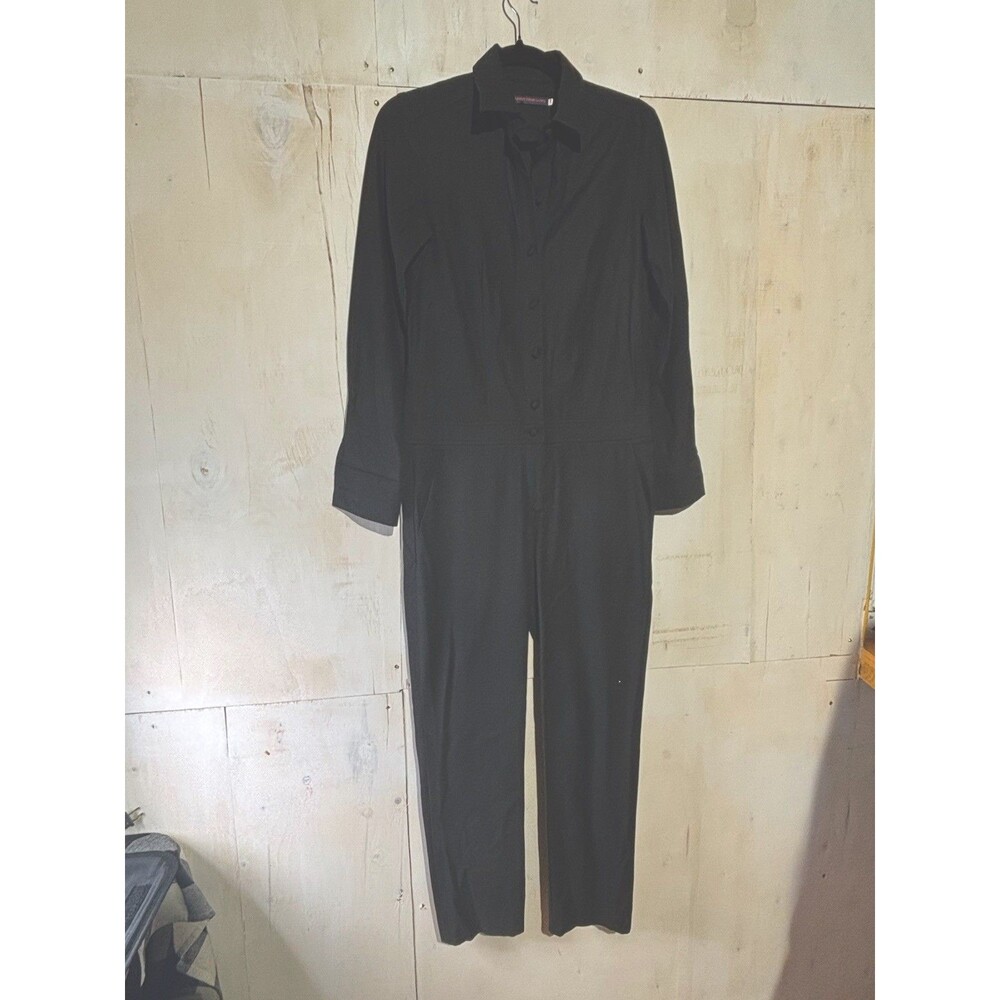 Harvey Faircloth Jumpsuit Black Workwear One Piece Luxury Long Sleeve Size 2‎
